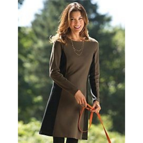 Sahalie Ponte Longsleeve Colorblock Dress Olive - Picture 7 of 7